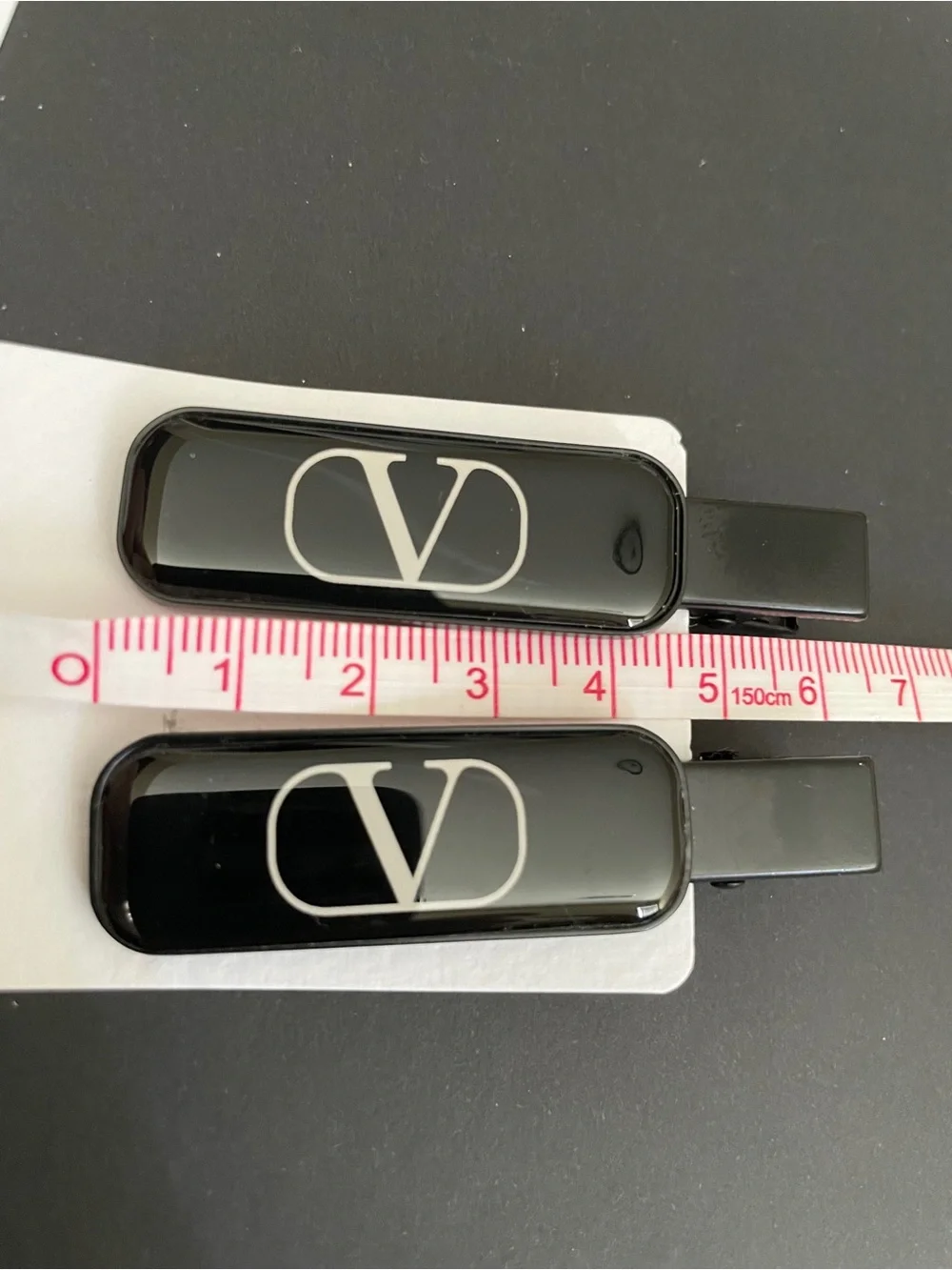 Valentino Black Logo Hair Clips (Set of 2)